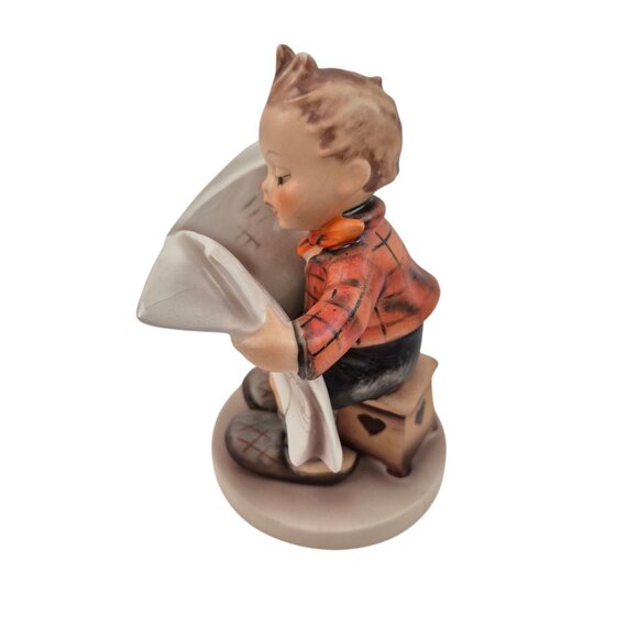 Latest News Figurine Goebel Hummel 184 Porcelain TMK 3 W Germany Boy Newspaper - Picture 10 of 10